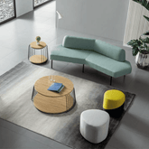 HT43 Modern Wooden Low Round Coffee Side Table - Gavisco Office Furniture